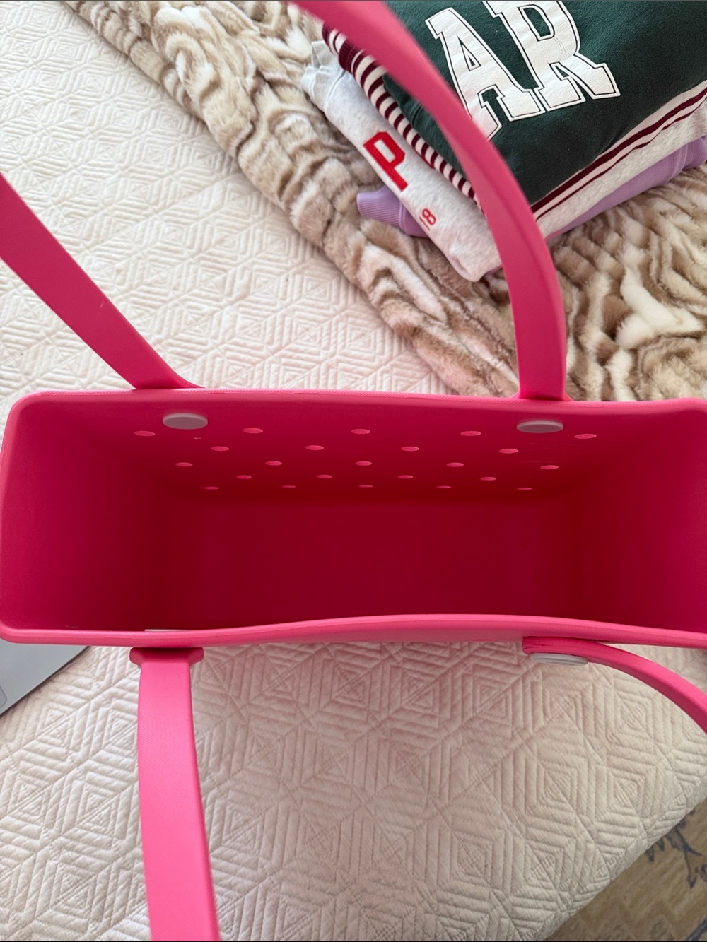BOGG BAG Hot Pink Tote with Perforated Design - Picture 2 of 3